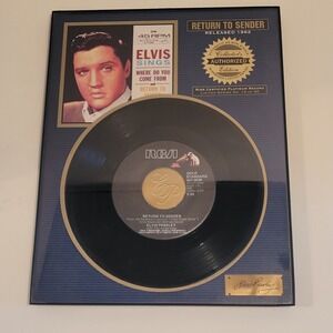 Elvis Presley "Return To Sender" RIAA Certified Collectors 45 Record 10 Of 90